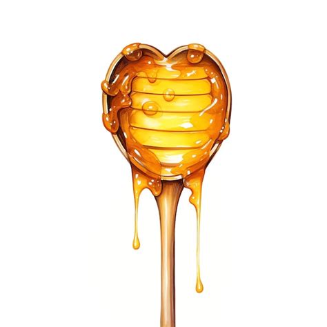 Premium Ai Image Beautiful Honey Dipper With Heartshaped Handle