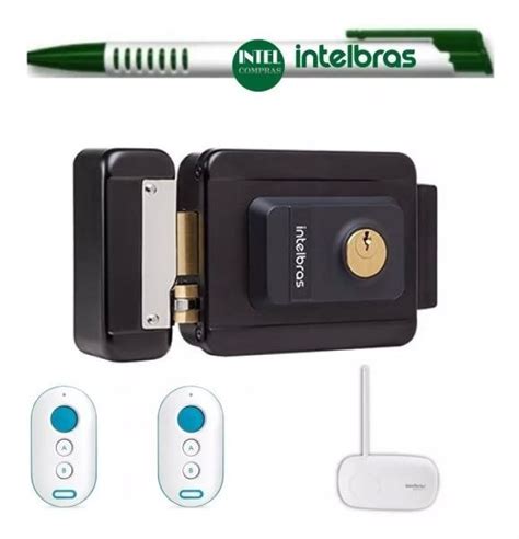 Kit Fechadura Elétrica Abertura Controle Remoto Intelbras MadeiraMadeira