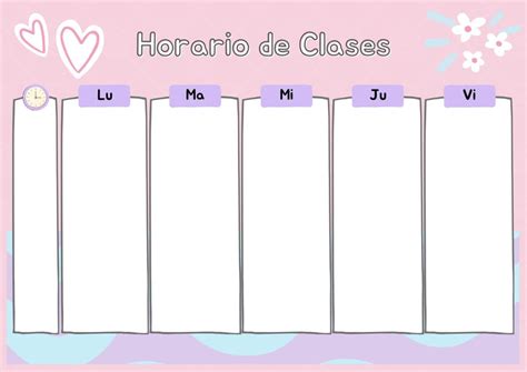 Plantillas Para Crear Tu Horario De Clases Gratis Canva