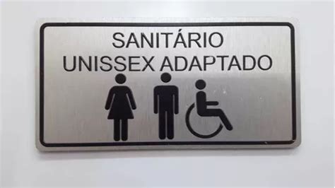 Placa Para Sanit Rio Unissex Acess Vel Em Acm Alto Relevo