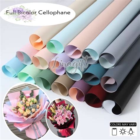 Jual Lembar Full Bicolor Flower Wrapping Paper Bicolor Korean