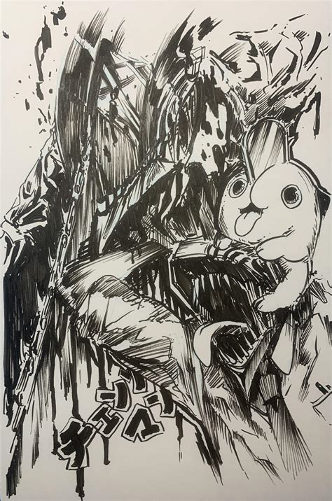 how to drawing chainsaw man 1