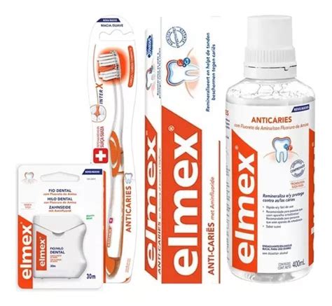 Kit Elmex Anticaries Cepillo Pasta Enjuague Hilo Denta MercadoLibre