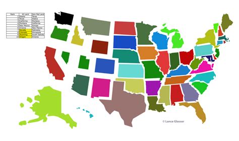 The US state sizes adjusted for Federal Land - Lance A. Glasser