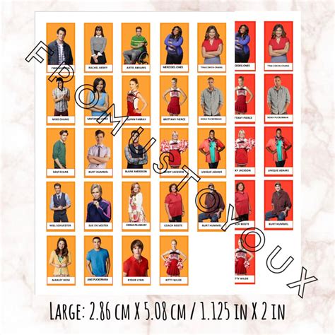 Glee Guess Who Board Game Printable Template Etsy Australia