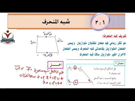 الرياضيات الصف السادس الاساسي الجزء2 الوحدة6 الدرس3 المنهج اليمني YouTube