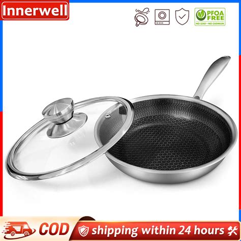 Innerwell Stainless Steel Frying Pan Nonstick Frying Pan With Lid