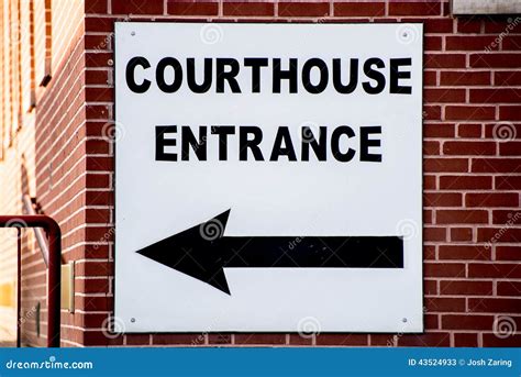 Courthouse Sign on Brick Building Stock Image - Image of building ...