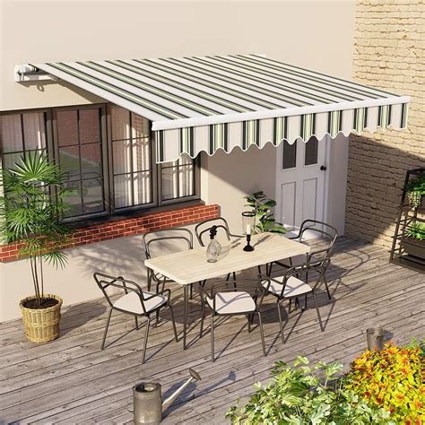 Buy Greenbay Multi Stripe Diy Manual Patio Awning Retractable Gazebo