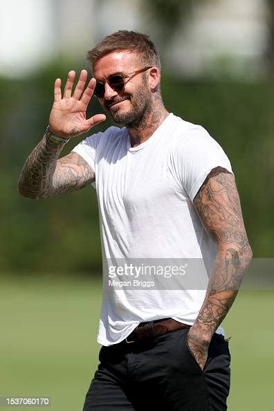 Co Owner David Beckham Of Inter Miami Cf Looks On During A Training