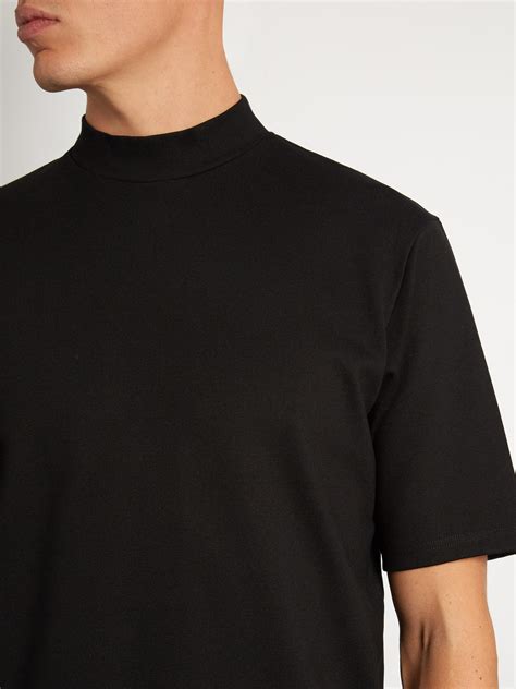 Acne Studios Fons High Neck Jersey T Shirt In Black For Men Lyst