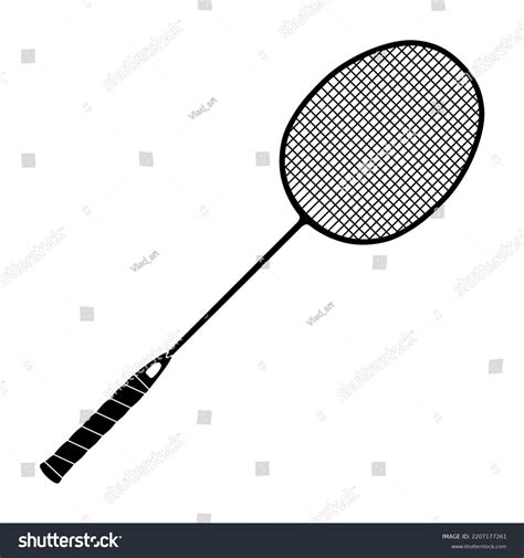 Vector Black Badminton Racket Isolated On Stock Vector (Royalty Free) 2207177261 | Shutterstock