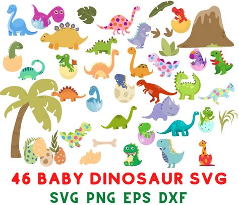 Dinosaur Svg Dinosaur Bundle Svg Baby Dinosaur Svg Dinosaur Etsy Canada