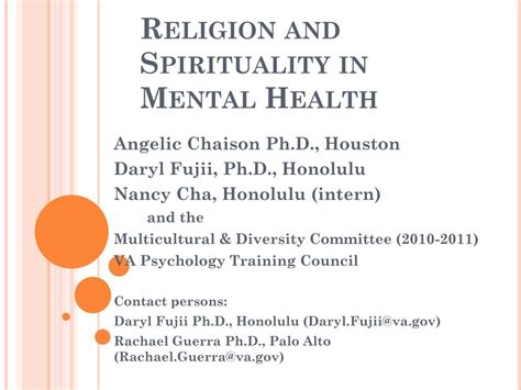 Ppt Religion And Spirituality In Mental Health Powerpoint