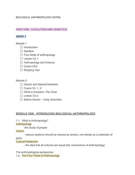 Biological Anthropology 2022 - BIOLOGICAL ANTHROPOLOGY NOTES PART ONE ...