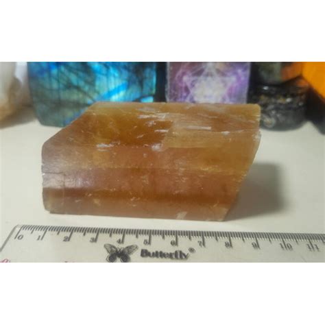 Jual Honey Yellow Calcite Slabs Raw Rough Iceland Spar Optical 1