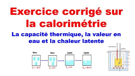 Exercice corrigé Calorimétrie la capacité thermique la valeur en