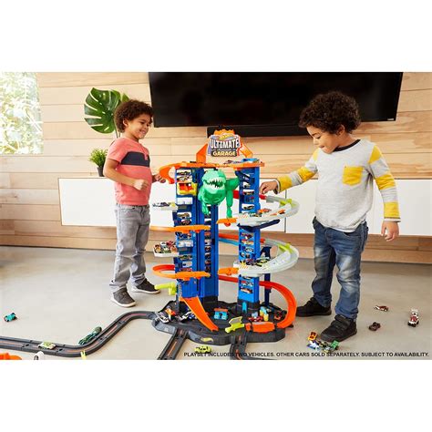 Hot Wheels City Robo T Rex Ultimate Garage Multi Level Multi Play Mode Park 100 Plus 1 64 Scale