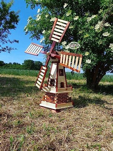 Robuste Holz Windmühle für Pferde Weide und Garten 100 cm BRAUN HELL