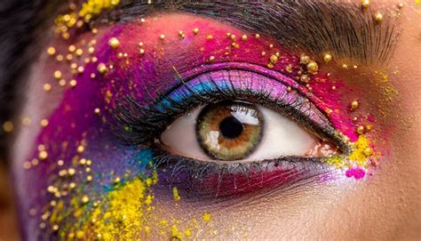 Premium Photo Crop Of Female Eye With Colorful Make Up Beautiful