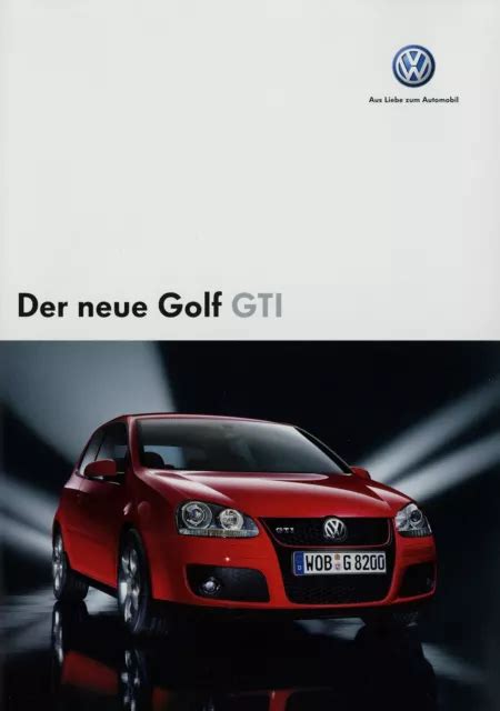 Vw Golf Gti Prospekt D Brochure Prospectus Catalogus Katalog