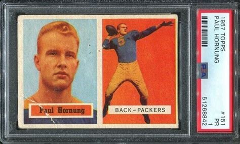 Topps Paul Hornung Rc Psa Packers Hof Notre Dame Heisman Ebay