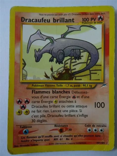 CARTE POKÉMON DRACAUFEU brillant 107 105 Neo Destiny secrète ultra rare