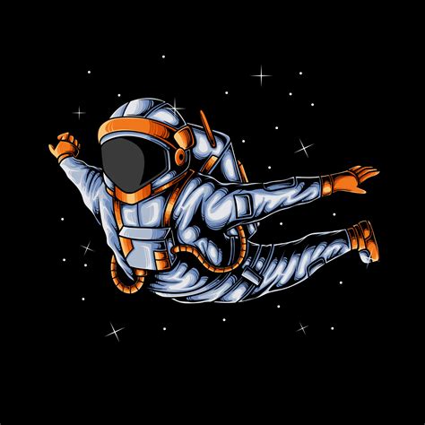 Astronaut Illustration Flying Free In Space Vector Art At Vecteezy