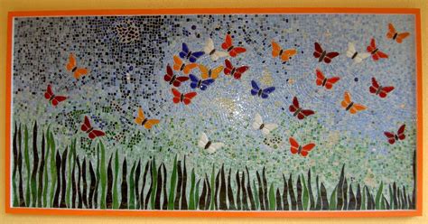 Hand Crafted Wall Decor Butterfly Mosaic I by Aval Glass Art Llc ...