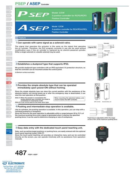 Iai Psep Asep Controller Specsheet Pdf