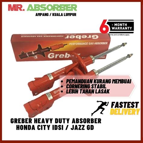 Greber Heavy Duty Absorber Honda Jazz GD CITY IDSI VTEC 02 08 Auto