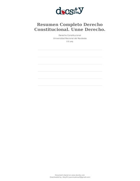 Docsity Resumen Completo Derecho Constitucional Unne Derecho Resumen