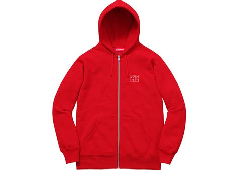 Supreme World Famous Zip Up Hooded Sweatshirt Red Springsummer 2018