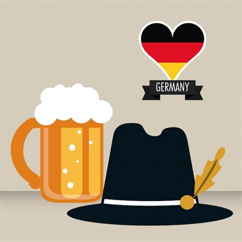 Alemania icono de cultura ilustración Vector Premium