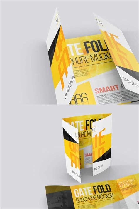 17 X 11 Gate Fold Brochure Mockups MasterBundles