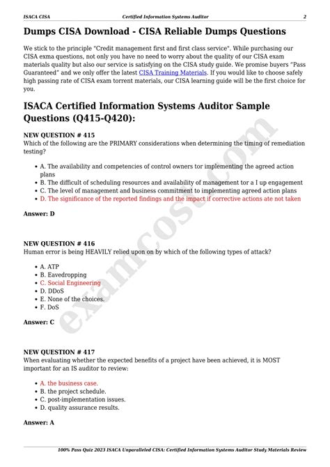 Ppt 100 Pass Quiz 2023 Isaca Unparalleled Cisa Certified