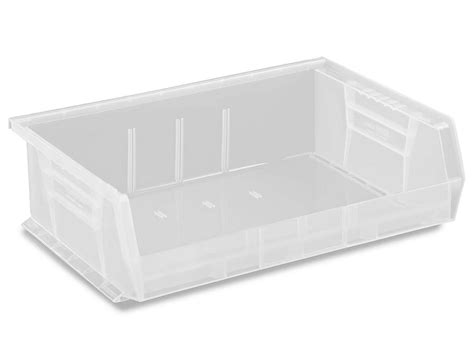 Plastic Stackable Bins 11 X 16 1 2 X 5 Clear S 13537c Uline