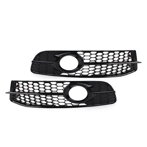 2x Front Bumper Honeycomb Hex Mesh Fog Light Grille Cover For Audi A6