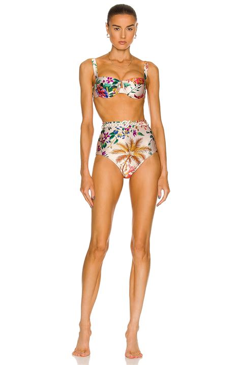 Zimmermann Tropicana Balconette Bikini Top In Cream Floral Fwrd