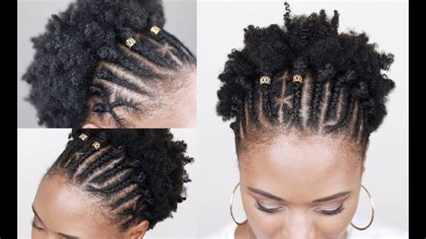 EASY BRAIDED HAIRSTYLE ON 4C NATURAL HAIR YouTube