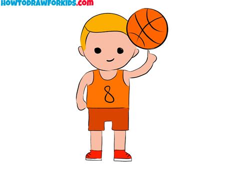 Kids Playing Basketball Drawing