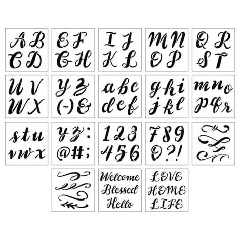 Alphabet Handlettered Script Stencils, 12" x 12" by Craft Smart® | Michaels