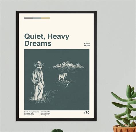 Zach Bryan Poster Quiet Heavy Dreams Album Poster Modern - Etsy