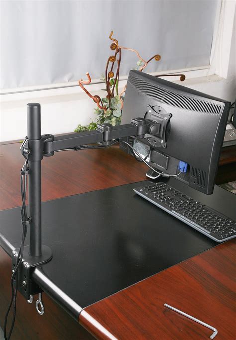 Single Monitor Desk Mount Single LCD Monitor Desk Mount Stand Fully Ad – Rife Technologies