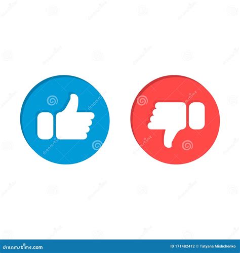 Like And Dislike Vector Flat Icons Design Elements For Smm Ad