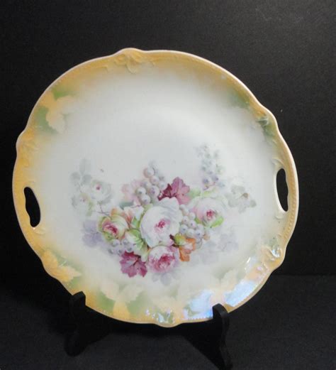 Vintage 3 Crown China Plate Luster Floral Made In Germany