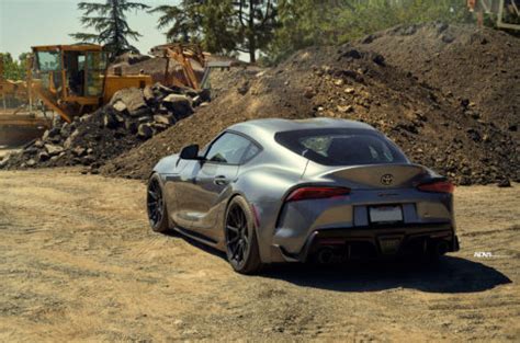 Phantom Gray Toyota Supra A Adv Flowspec Wheels In Satin Black