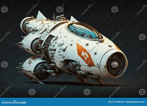 Wondrous Futuristic Small Sci Fi Space Racer With Engine For Space