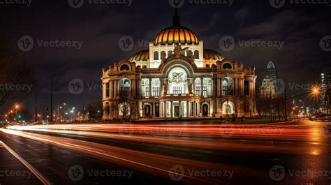 Night view of Palacio de Bellas Artes. Generative AI 32976509 Stock ...