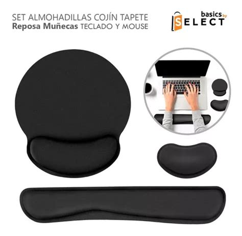 Set Almohadillas Coj N Tapete Reposa Mu Ecas Teclado Mouse Mercadolibre